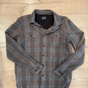 Muted Tone Plaid Button-Up Flannel Shirt